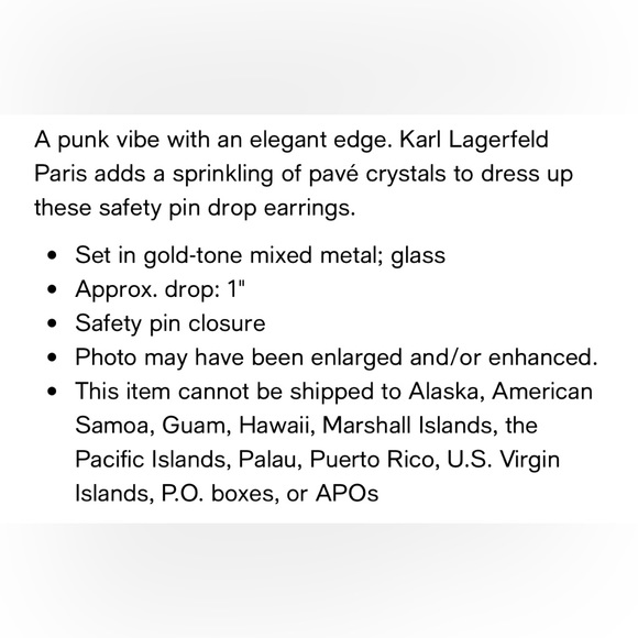 NWT! KARL LAGERFELD EARRINGS! GOLD OR SILVER I HAVE BOTH COLORS! LMK! - Picture 4 of 4